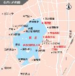 中国茶の都、杭州へ地図